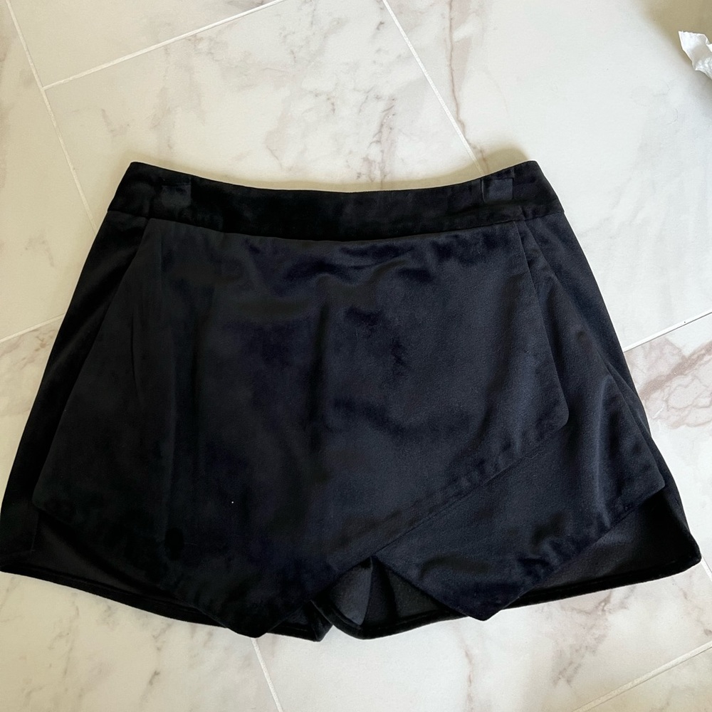 Aqua Black Suede Skirt